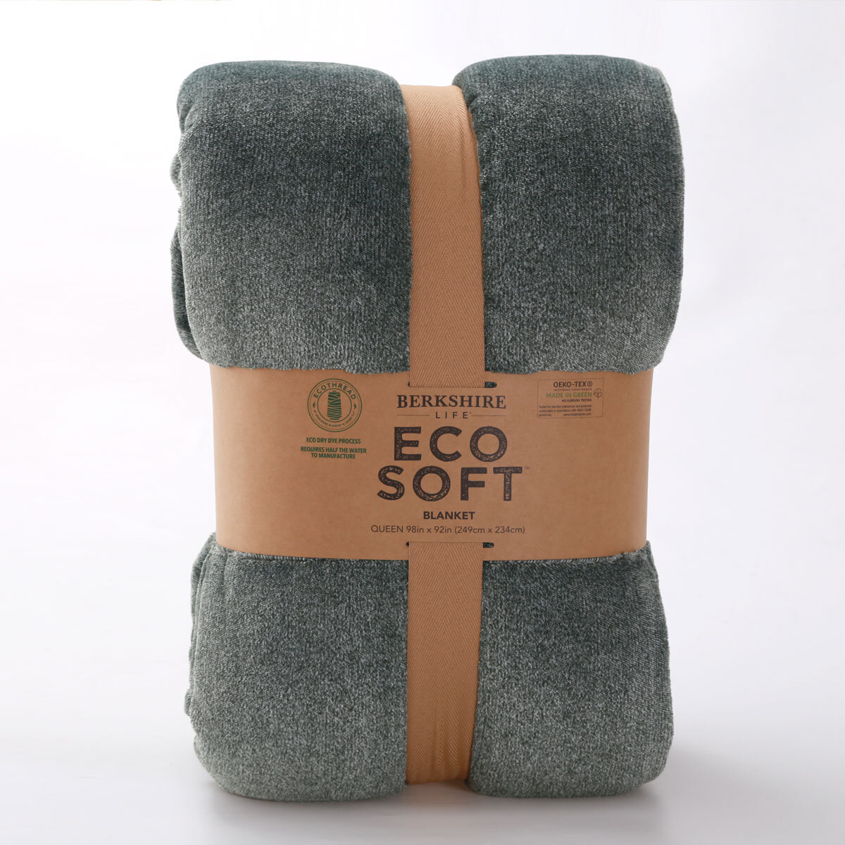 Berkshire Life EcoSoft Blanket, 248 x 234 cm, in Green