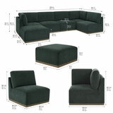 Henredon Murphy Green 6 Piece Modular Fabric Sofa