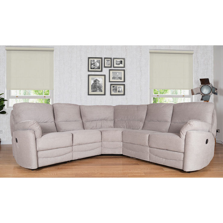 Minster Fabric Power Recliner Corner Sofa in Rich Mink Costco UK
