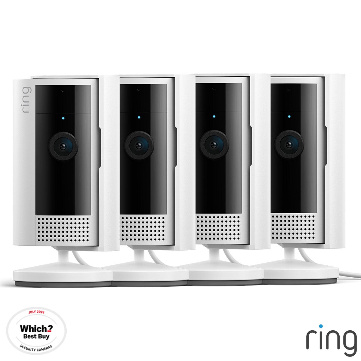 Ring Wired Indoor Camera 4 Pack in White