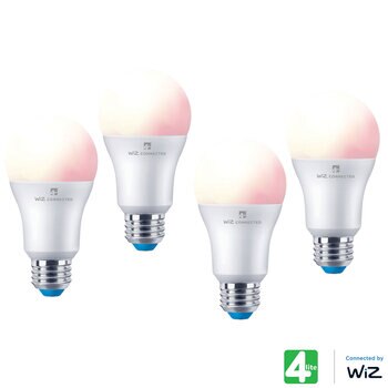 4lite WiZ Connected E27 Colour Smart Bulbs, 4 Pack