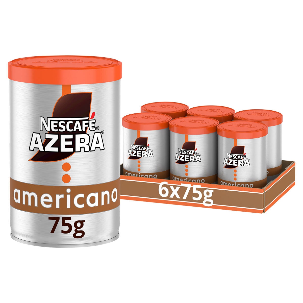 Nescafe Azera Americano Coffee with Ground Beans, 6 x 75g
