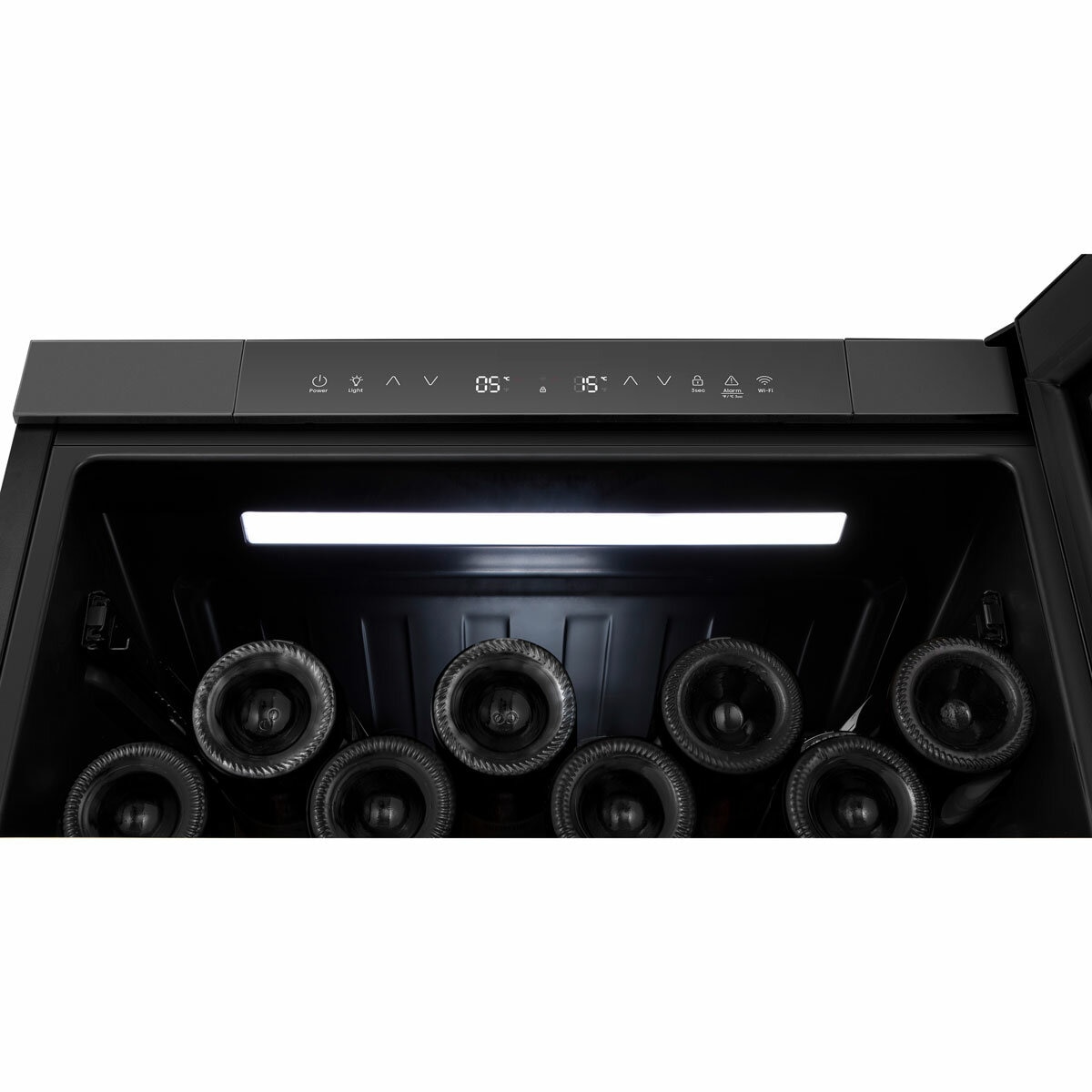 Hisense RW3N122GSLF, 46 Bottle Freestanding, Dual Zone Wine Cooler in Black