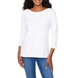 Kirkland Signature Ladies Boatneck Tee in White
