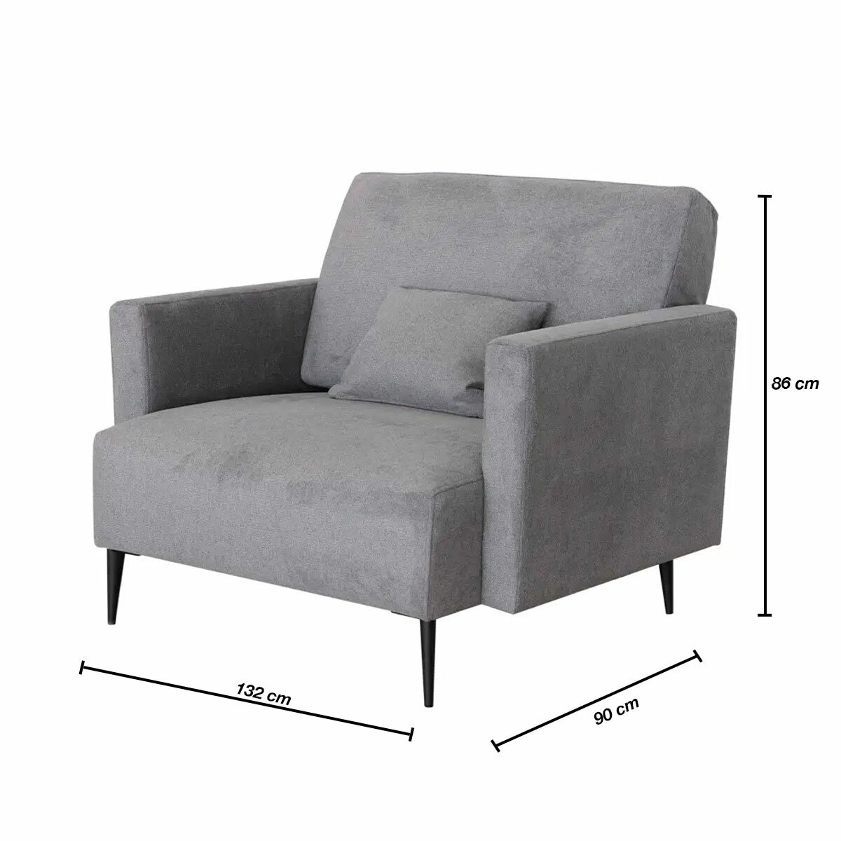 MOONAP Monroe Dark Grey Fabric Loveseat