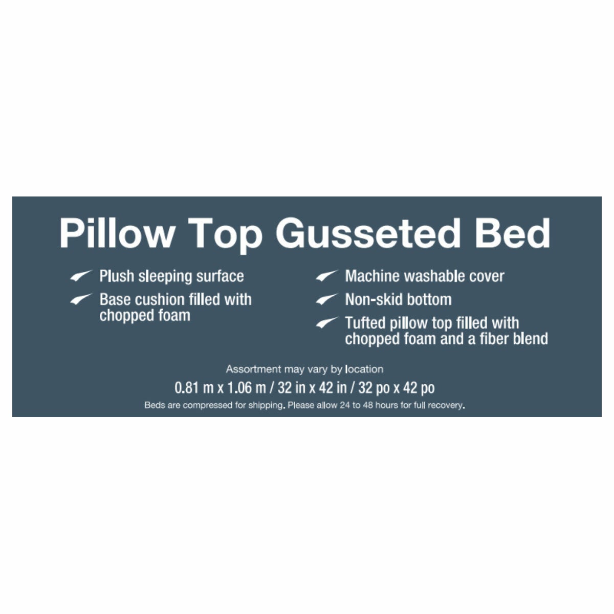 Kirkland Signature Pillow Top Gusseted Pet Bed, 32" x 42" (81.3 x 106.7cm) in 2 Options Kirkland Signature Pillow Top Gusseted Pet Bed, 32" x 42" (81.3 x 106.7cm) in 2 Options