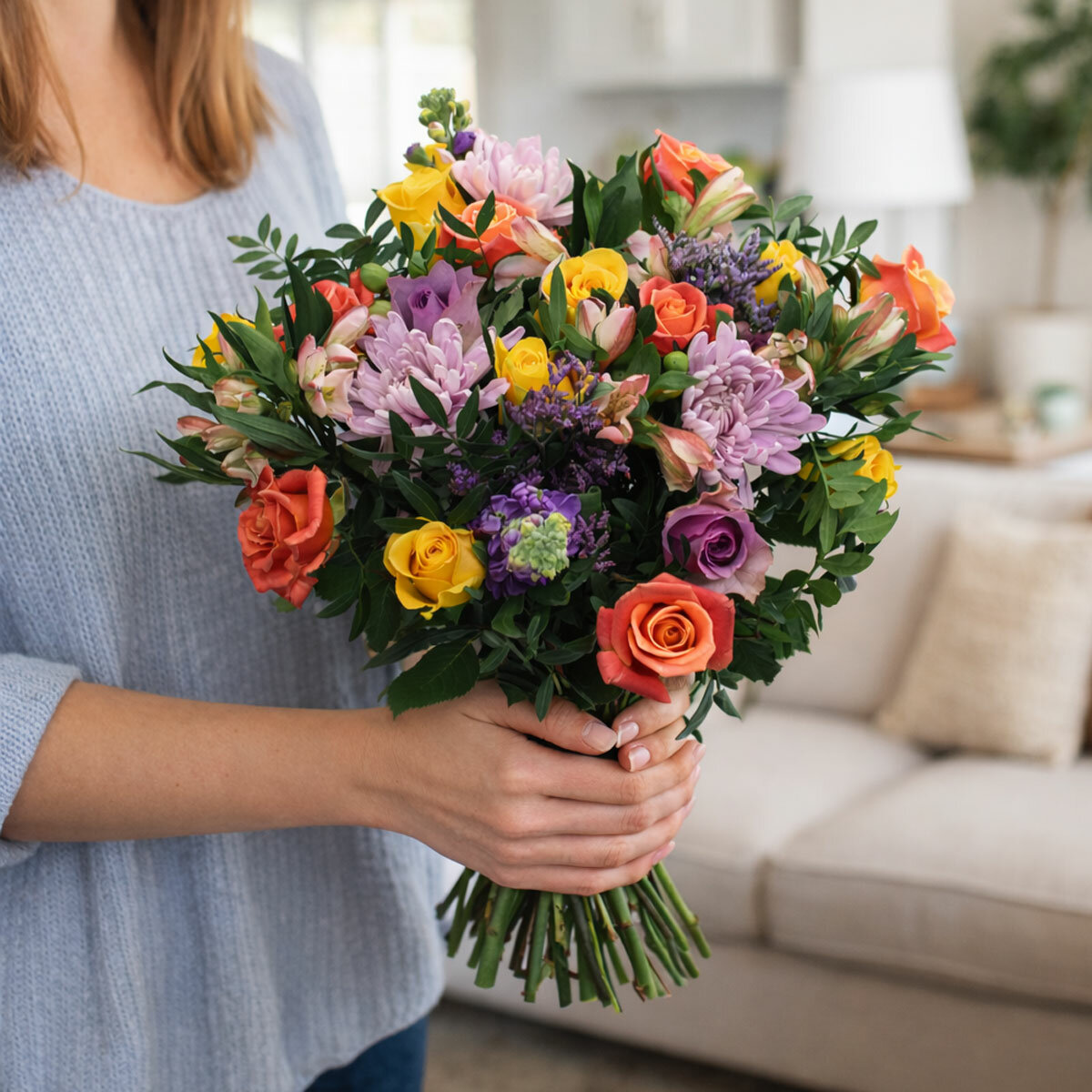 35 Stem Mixed Mother's Day Flower Bouquet with Greetings Card