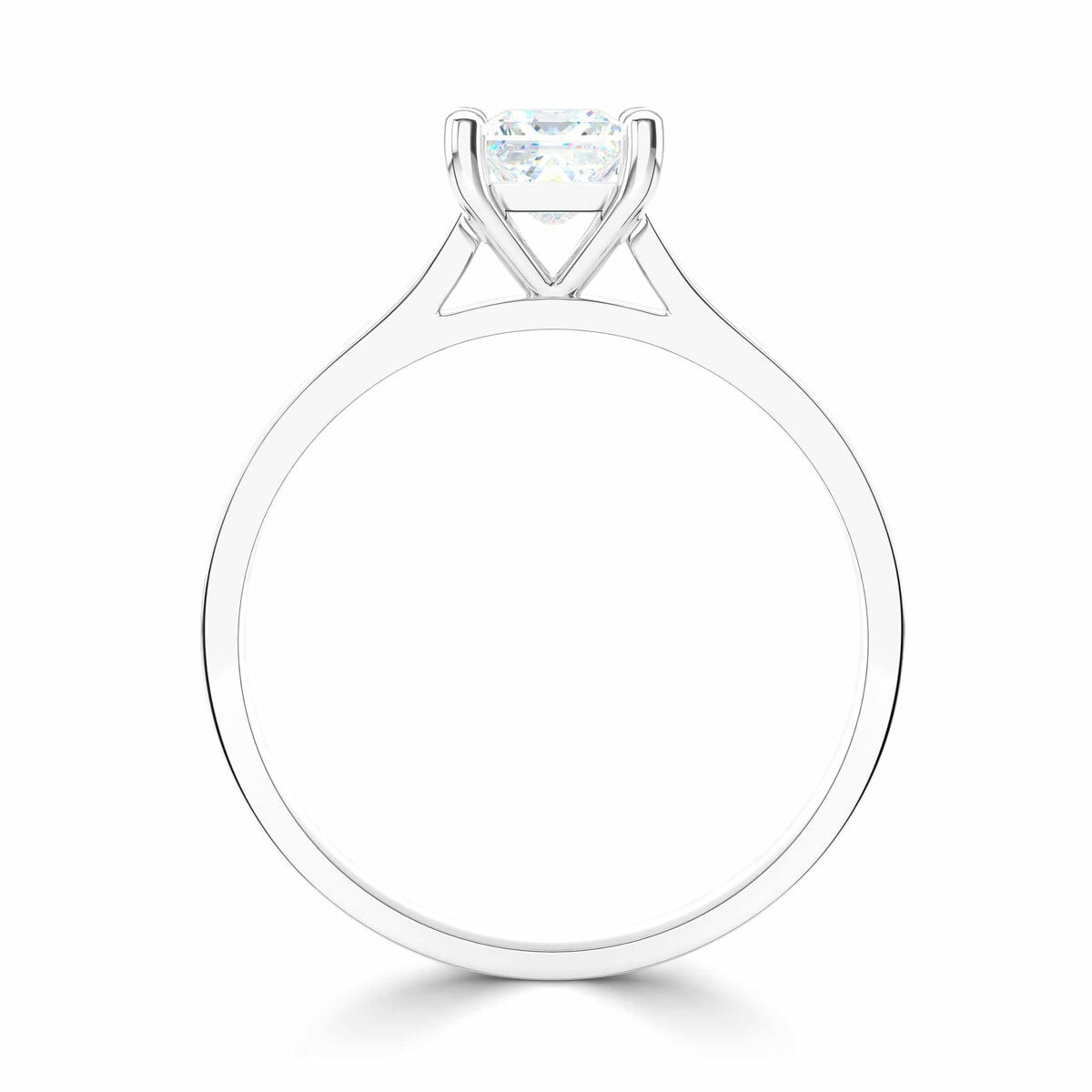 0.50ct Princess Cut Diamond Solitaire Ring, Platinum