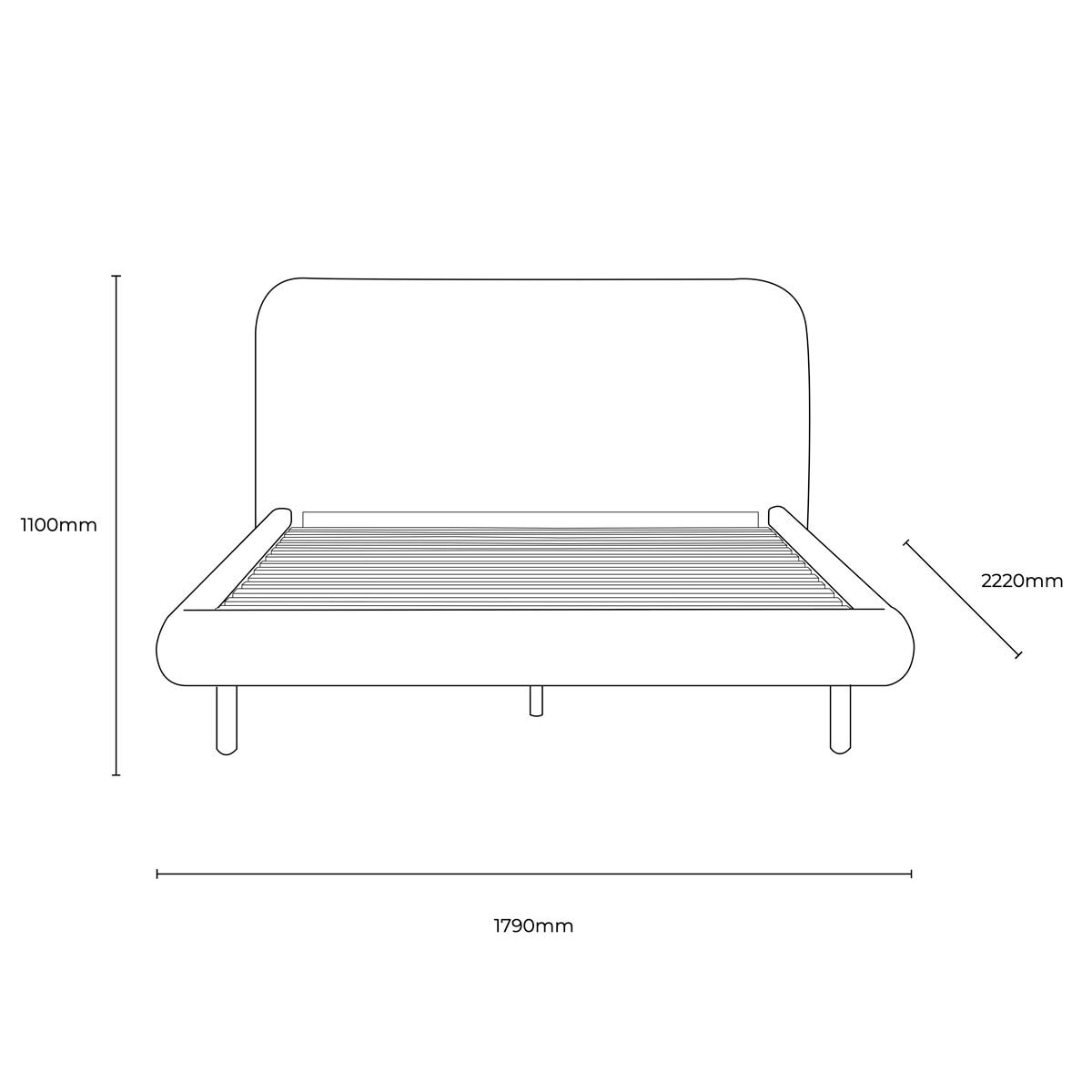 Gallery Rabley Dark Grey Fabric Bed Frame, King
