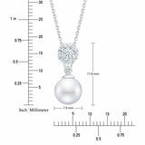 7.5-8mm Akoya Pearl & 0.30ct Diamond Pendant, 14ct White Gold 7.5-8mm Akoya Pearl & 0.30ct Diamond Pendant, 14ct White Gold