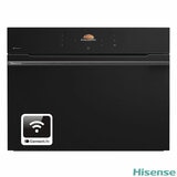 Hisense Hi8 BlackLine BIM4AH8UKWF Built In Electric Single Oven with Microwave, in Jet Black