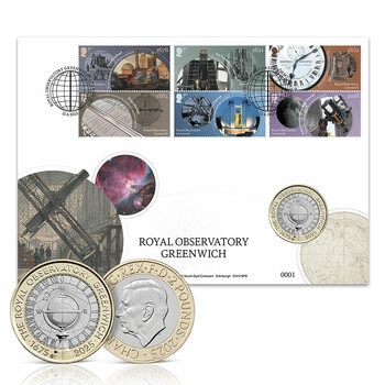 Royal Observatory £2 BU Coin & Stamps Cover from Royal Mail® & The Royal Mint
