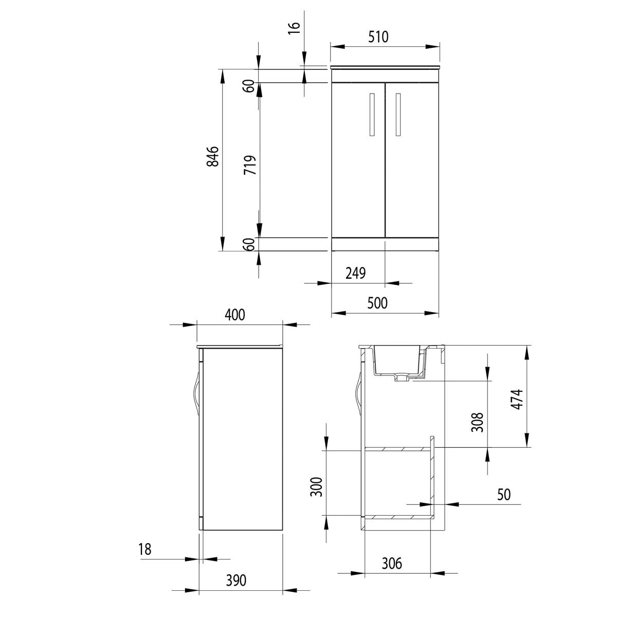 Tavistock Vesta Floor Mount unit with Basin in white at costco.co.uk