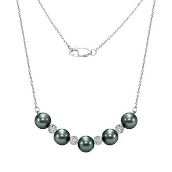 8-9mm Tahitian Pearl Necklace, 18ct White Gold