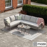 Maze Monaco 3 Piece Deep Seating Corner Patio Set in Cool Linen