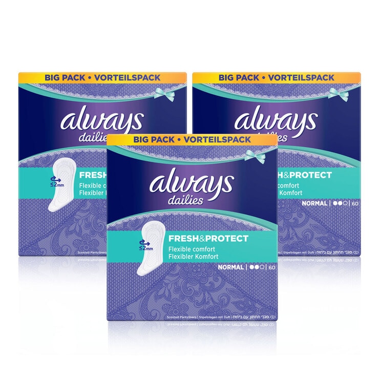 Always Dailies Panty Liners, 180 Pads Costco UK