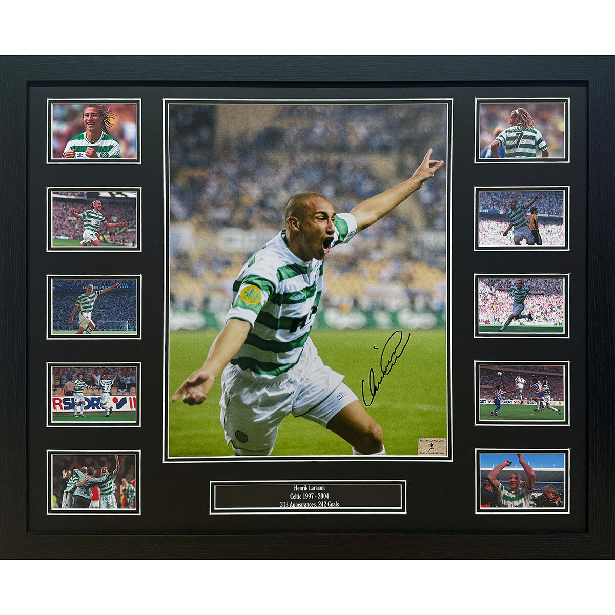 Henrik Larsson Signed Framed Celtic Football Photo Henrik Larsson Signed Framed Celtic Football Photo