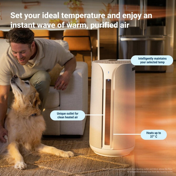 Lifestyle image of Blueair T20i ComfortPure™ 3-in-1 Air Purifier with setting ideal temperature