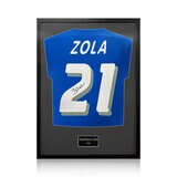 Gianfranco Zola Signed Framed Italy Football Shirt in Black Gianfranco Zola Signed Framed Italy Football Shirt in Black