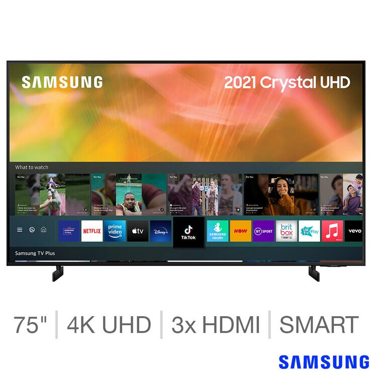 Samsung UE75AU8000KXXU 75 Inch 4K Ultra HD Smart TV Costco UK