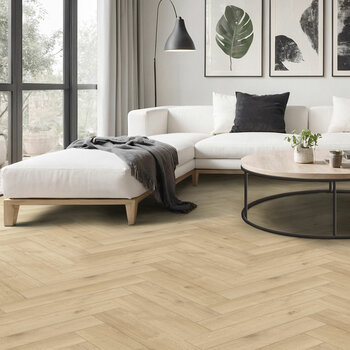 Golden Select Verona (Oak) Splash Shield AC5 Laminate Herringbone Flooring - 1.179² Per Pack Golden Select Verona (Oak) Splash Shield AC5 Laminate Herringbone Flooring - 1.179² Per Pack
