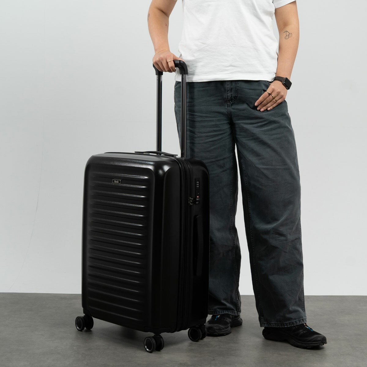 Rock Legacy Hardshell Suitcase 3pc set in Black