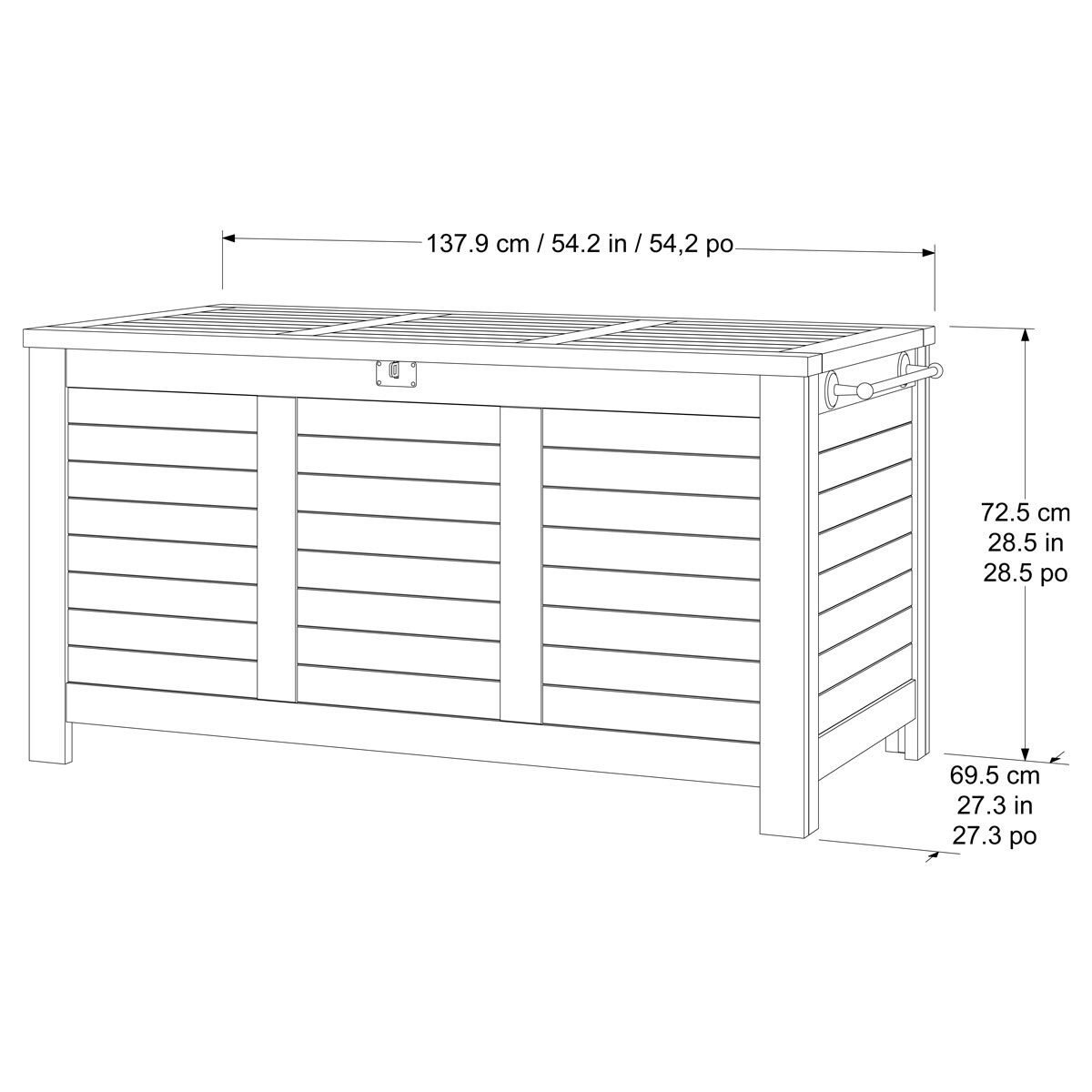 Pike & Main 494 Litre Wooden Deck Box Costco UK