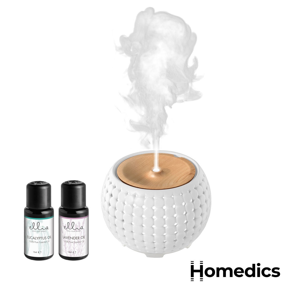 Homedics Ellia Gather Aroma Diffuser, ARM910WTCCWW Co...