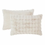 FRYE Faux Fur Cream 3 Piece Comforter Set FRYE Faux Fur Cream 3 Piece Comforter Set