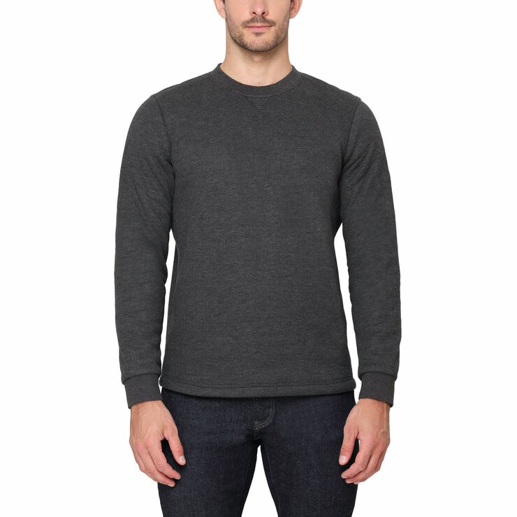 BC Clothing Men's Waffle Crew Sweater in Charcoal BC Clothing Men's Waffle Crew Sweater in Charcoal
