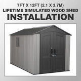 Installation for Lifetime 7ft x 12ft (2.1 x 3.7m) Simulated Wood Look Storage Shed With Windows
