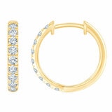 0.50ctw Round Brilliant Cut Diamond Hoop Earrings, 14ct Yellow Gold