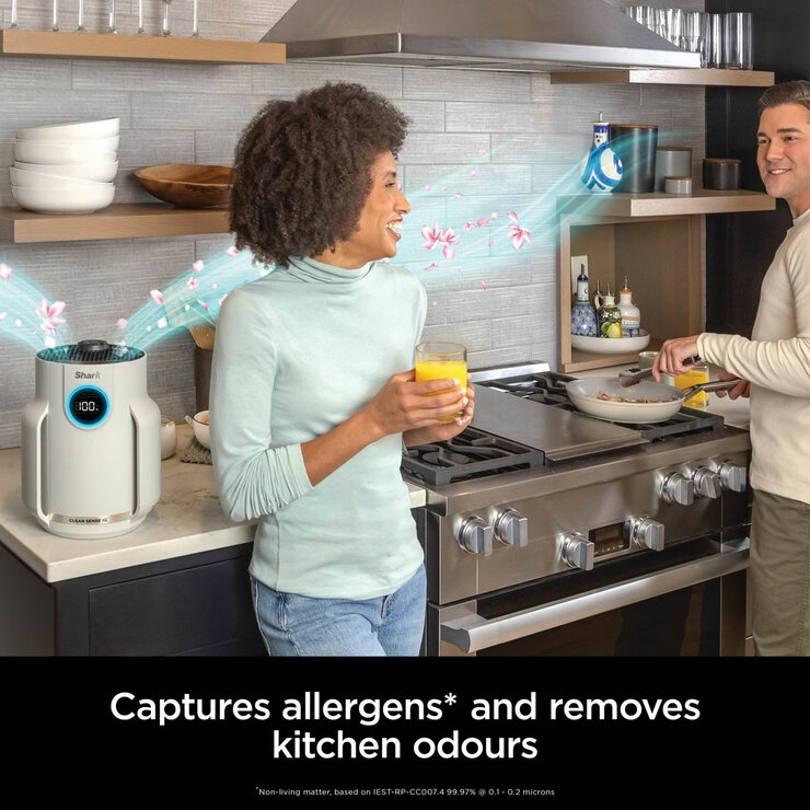 Lifestyle image of Shark NeverChange5 Air Purifier Compact Pro tackling kitchen odours
