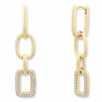 0.30ctw Round Brilliant Cut Diamond Earrings, 14ct Yellow Gold