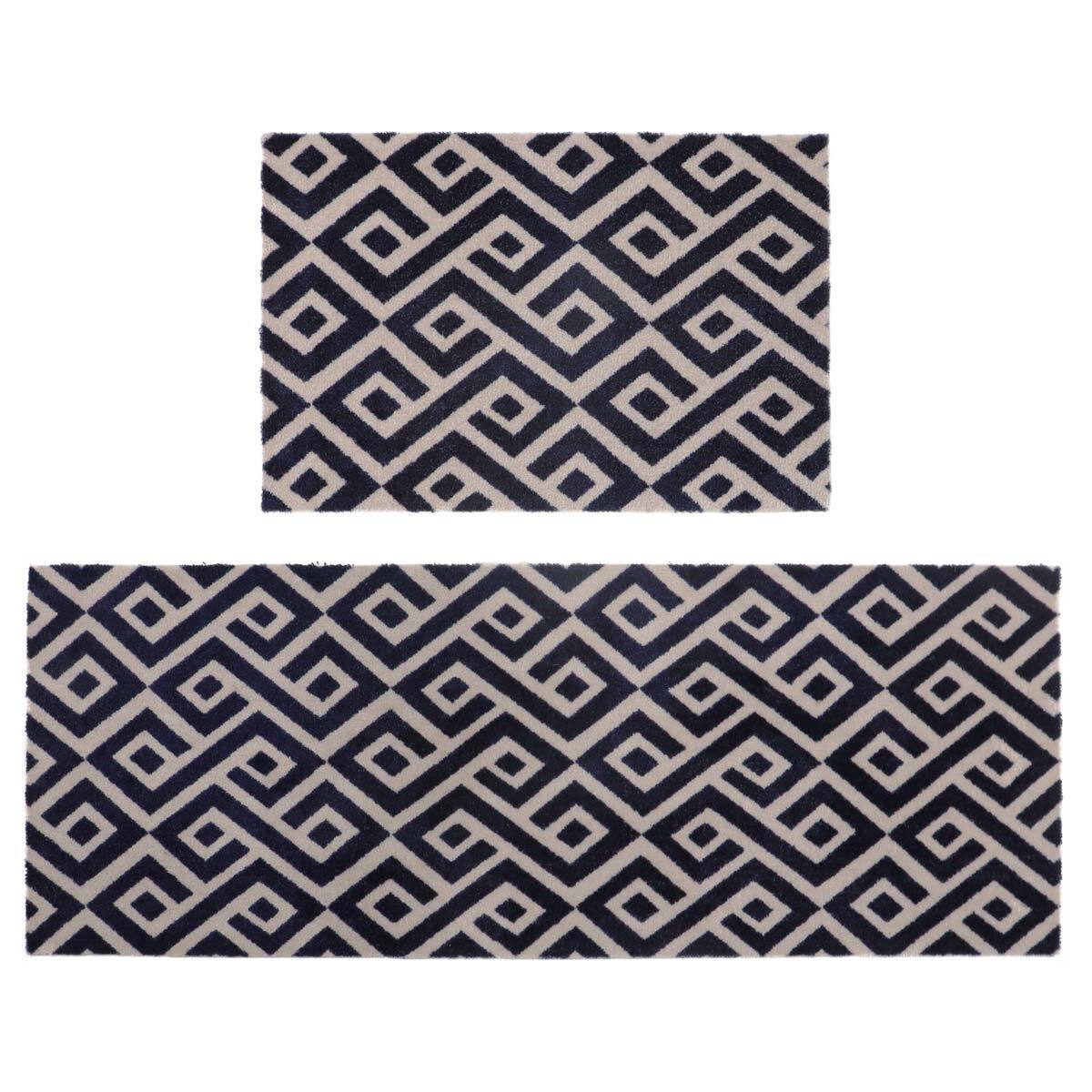 JVL Mega Door Mat and Runner Mat Pack in Geo Design, 50 x...