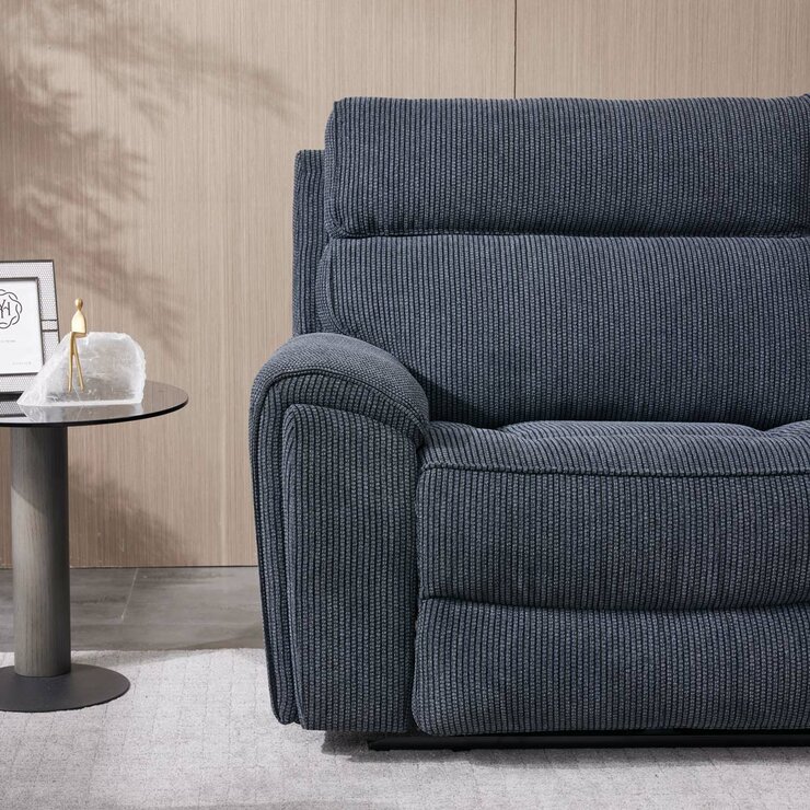 Atlanta Grey Cord Fabric Power Reclining 2 Seater Sofa