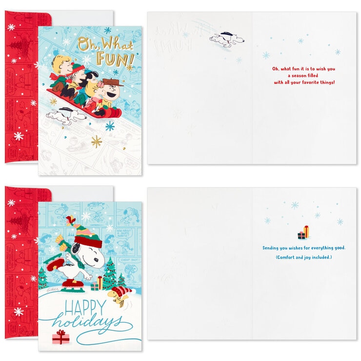 Hallmark Hand Crafted Christmas Card Assortment: Peanuts - 40 Pack