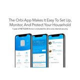 NETGEAR® Orbi™ Tri-band WiFi 6 Mesh System, 5.4Gbps, with 1 year of NETGEAR Armor included, Router + 2 Satellites