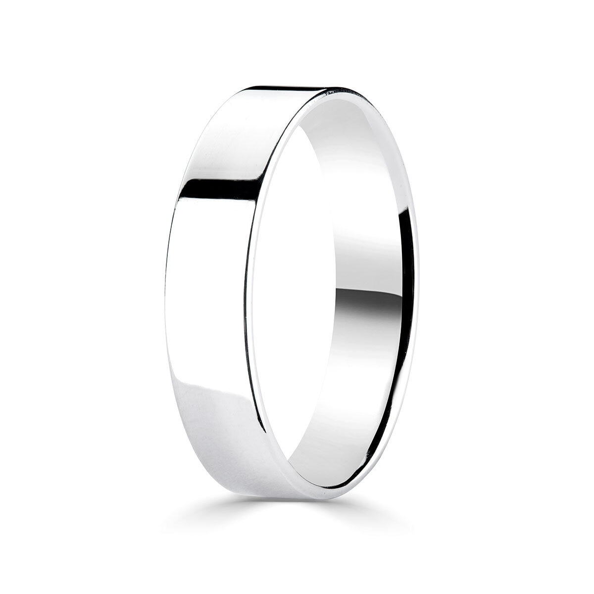5.0mm Basic Light Court Wedding band. 18ct White Gold