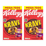 Kellogg's Krave Chocolate Hazelnut Flavour, 2 x 750g