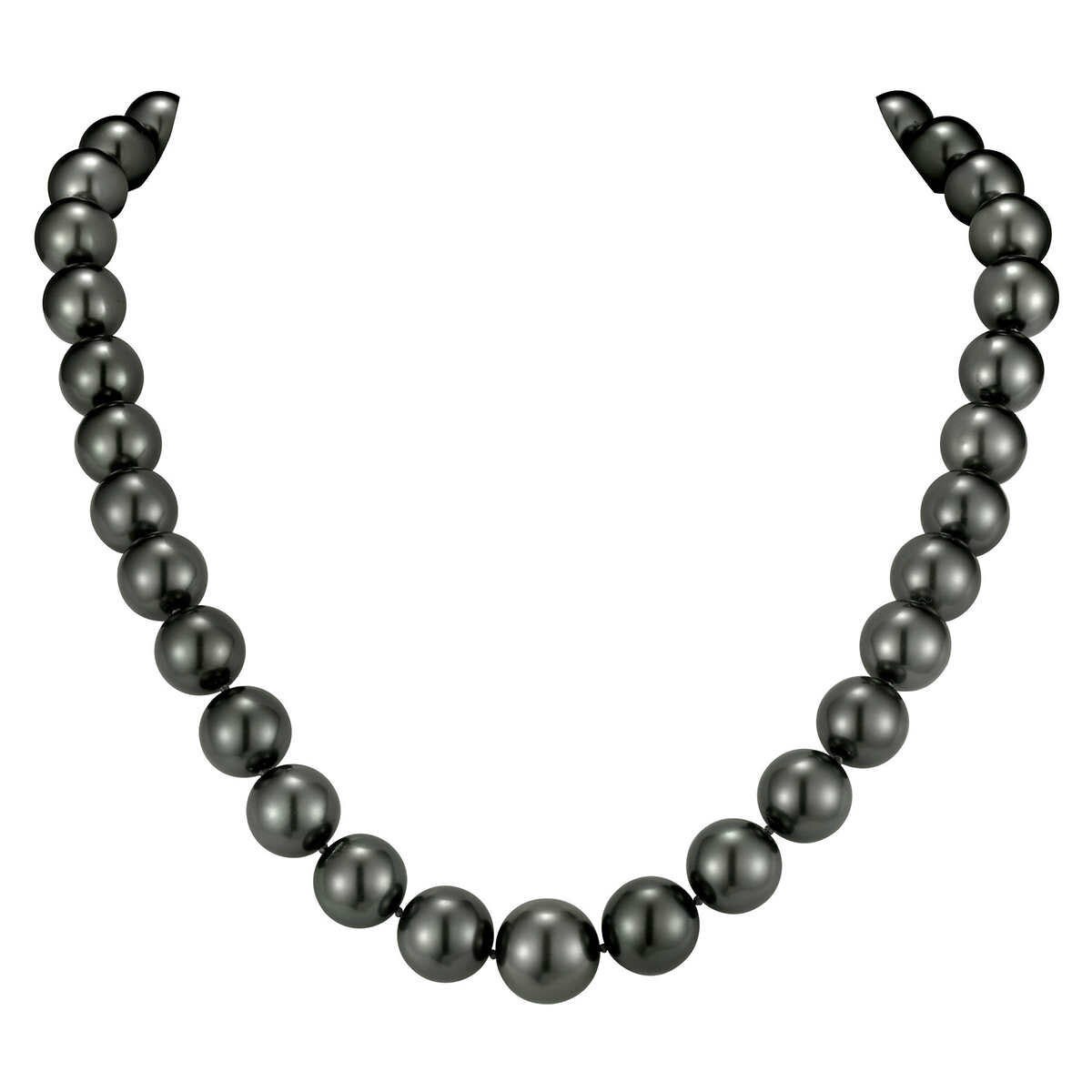 1113.5mm Tahitian Black Pearl Necklace, 18ct White Gold Costco UK