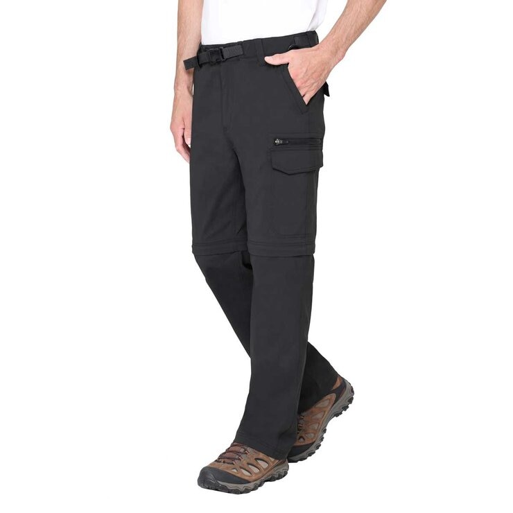 BC Clothing Men's Convertible Pant in Black, Large Regular