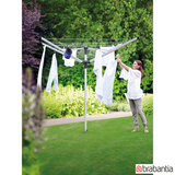 Brabantia 50m 4-Arm Rotary Airer w/ Ground Spike Washing Dryer Line Clothes Rack 