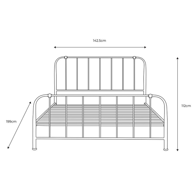 Gallery Loughton Black Metal Bed Frame, Double Gallery Loughton Black Metal Bed Frame, Double