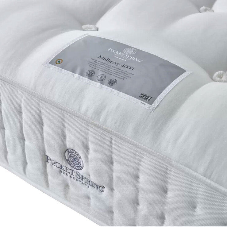 Pocket Spring Bed Company Mulberry Mattress & Grey Divan with 4 Drawers in 3 Sizes Pocket Spring Bed Company Mulberry Mattress & Grey Divan with 4 Drawers in 3 Sizes
