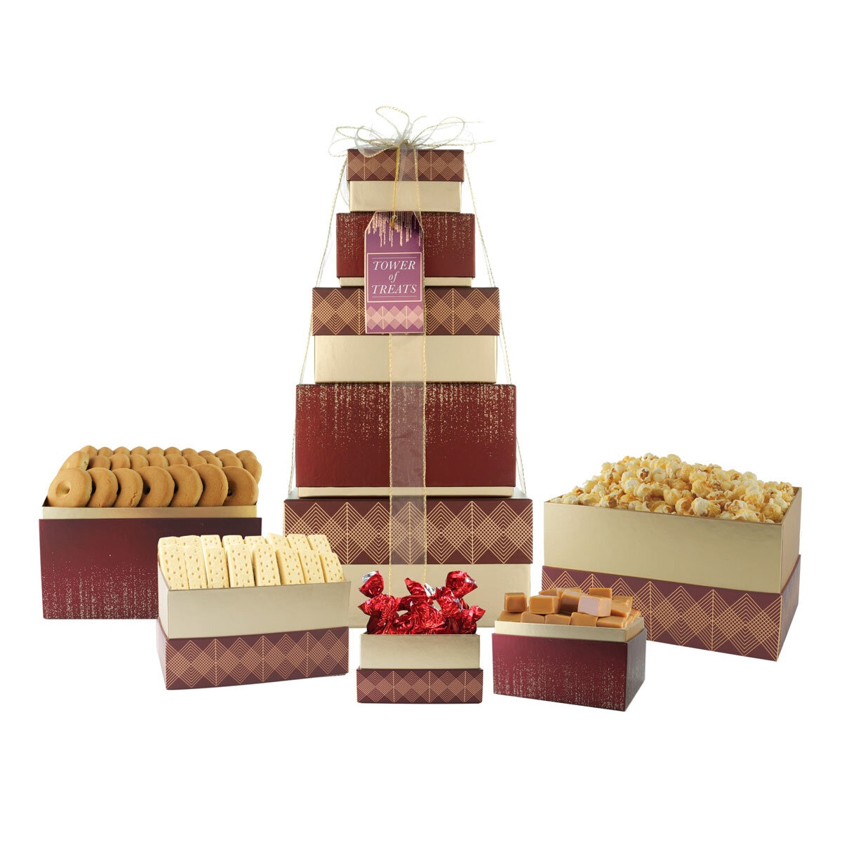 Festive Tower of Treats in Gold
