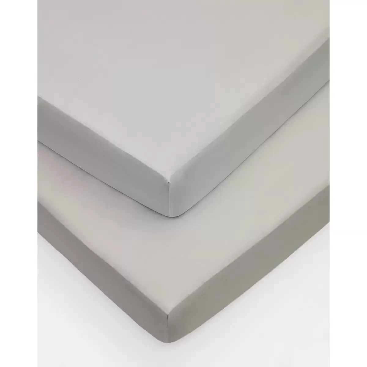 Paquete de 2 sábanas ajustables profundas de algodón Sanderson 300 hilos, dobles en gris - Imagen 2 de 3