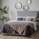 Gallery Quilted Cotton Velvet Bedspread in Charcoal
