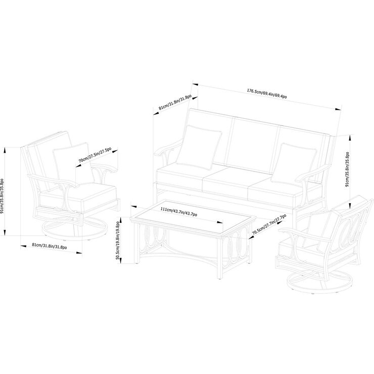 SunVilla Abington 4 Piece Deep Seating Patio Set Costco UK