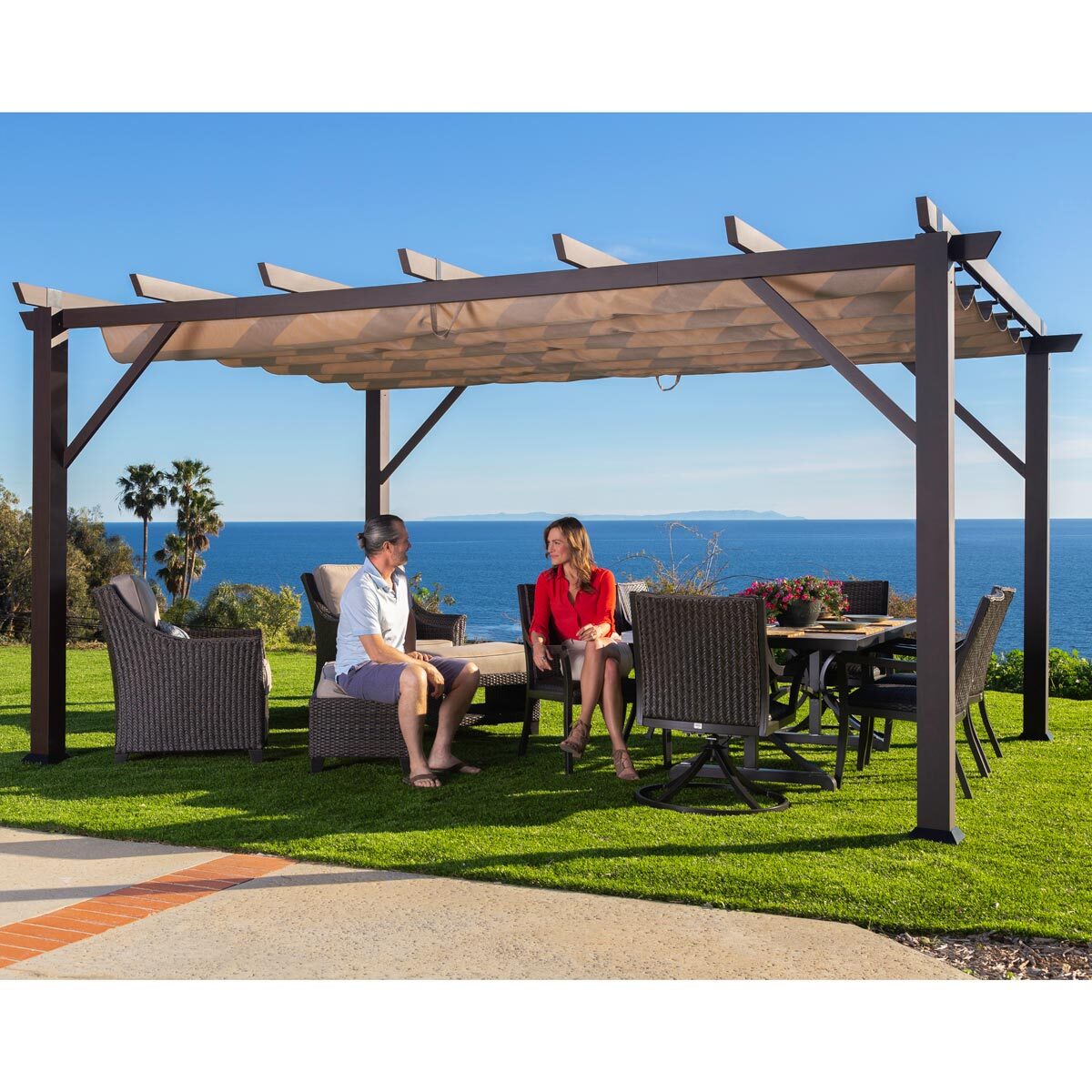 Paragon Modena 12ft x 16ft  (3.6 x 4.8m) Aluminium Pergola with Canopy